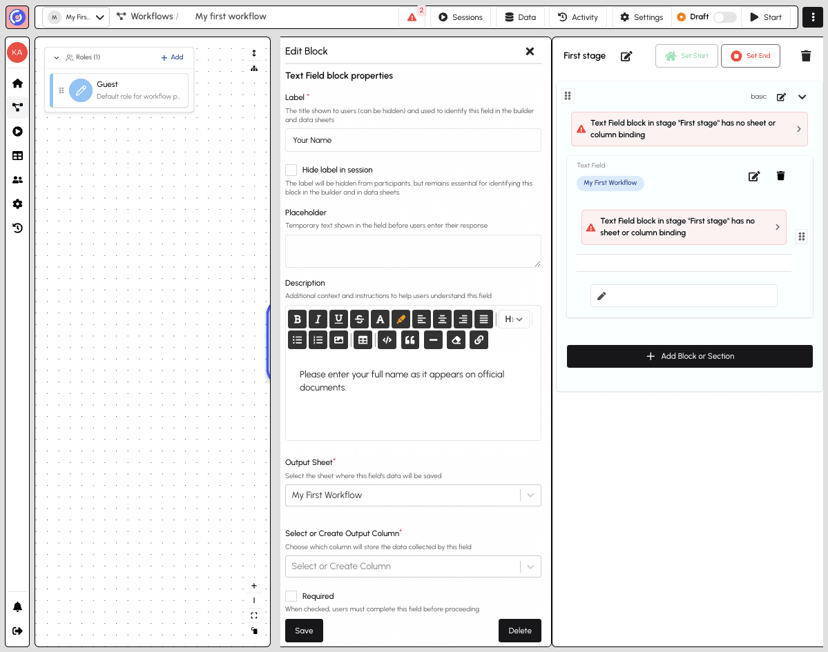 Block Configured