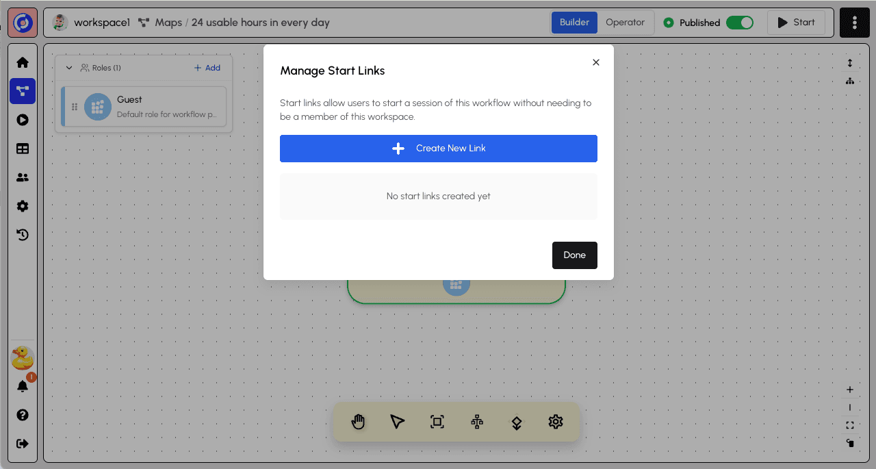 Start Links Dialog
