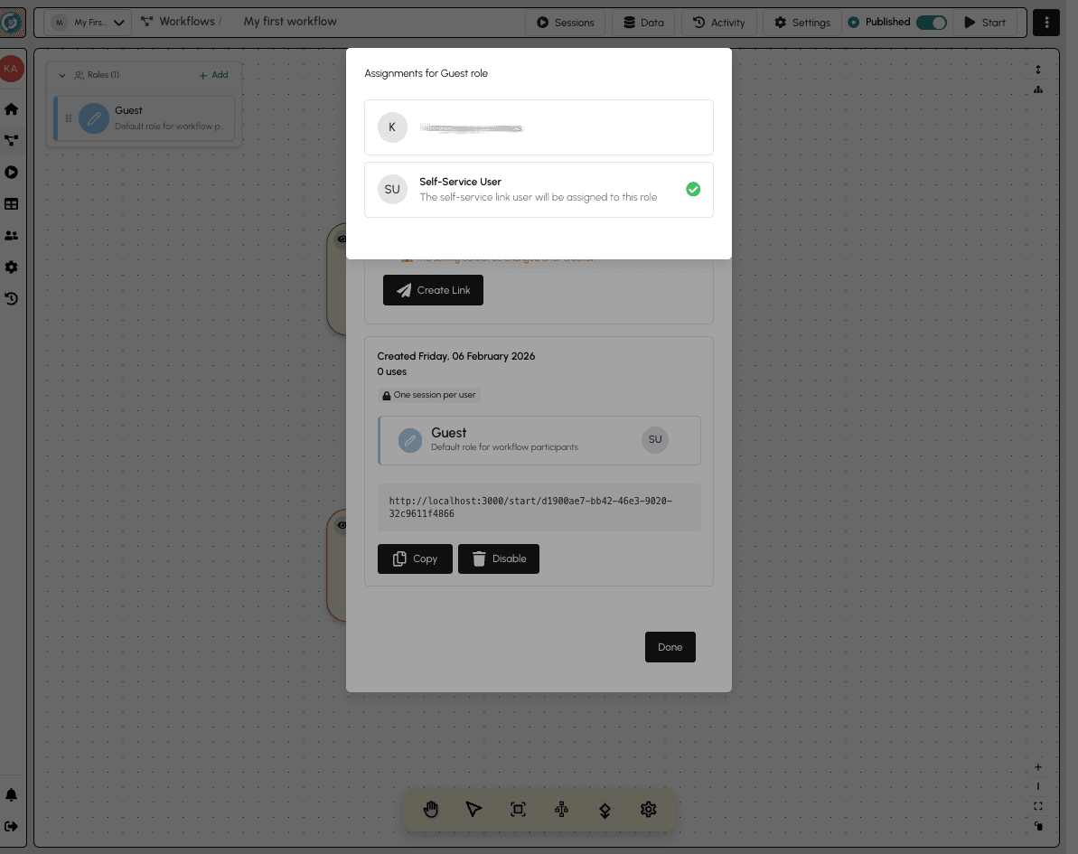 Self-Service User Selected